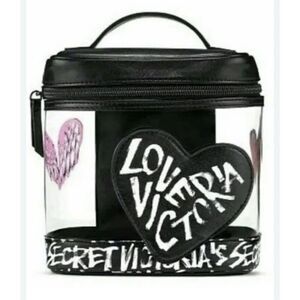 Victoria’s Secret graffiti heart wings VS make up bag/train case